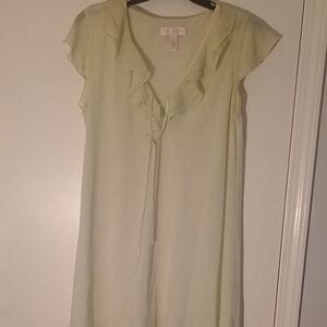 Oscar de la Renta Cream Ruffle Mini Dress